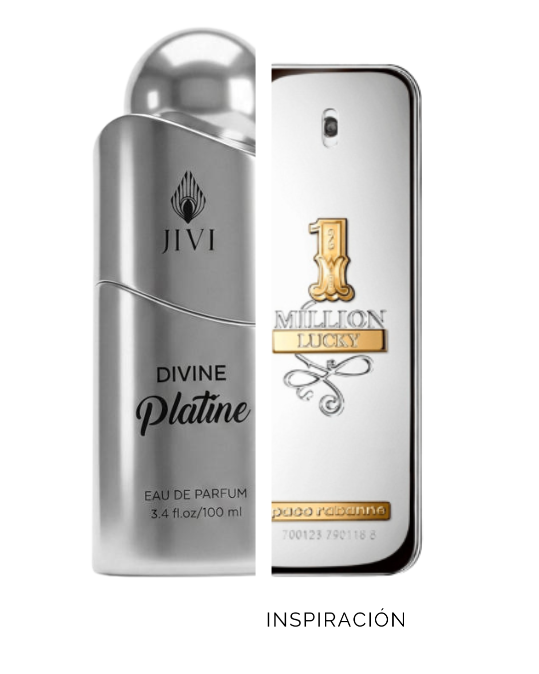 Divine Platine Metallic Jivi Parfums Edp 100Ml Hombre - Inspirado de Paco Rabanne 1 Million Lucky
